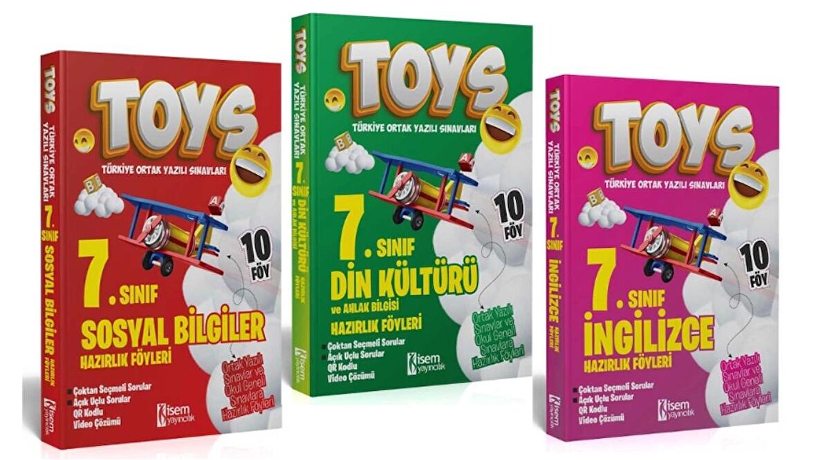 İsem Yayıncılık 7. Sınıf TOYS Sosyal Bilgiler + Din + İngilizce Soru Bankası Seti