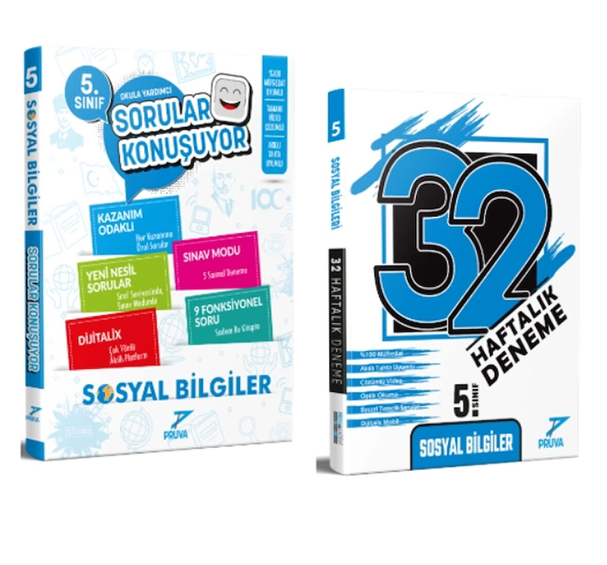 PRUVA AKADEMİ YAYINLARI 5.SINIF+SOSYAL BİLGİLER SORULAR KONUŞUYOR+32 HAFTA SOSYAL BİLGİLER DENEME