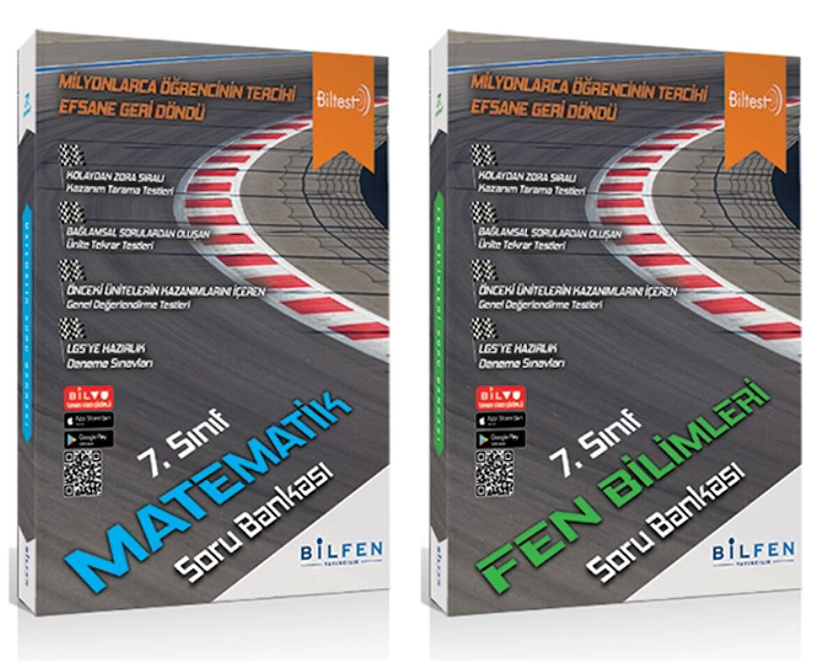 BİLFEN YAYINCILIK 7. SINIF BİLTEST MATEMATİK+FEN BİLİMLERİ SORU BANKASI
