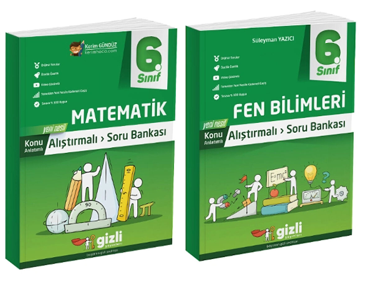 6. Sınıf Matematik+Fen Bilimleri Alıştırmalı Soru Bankası