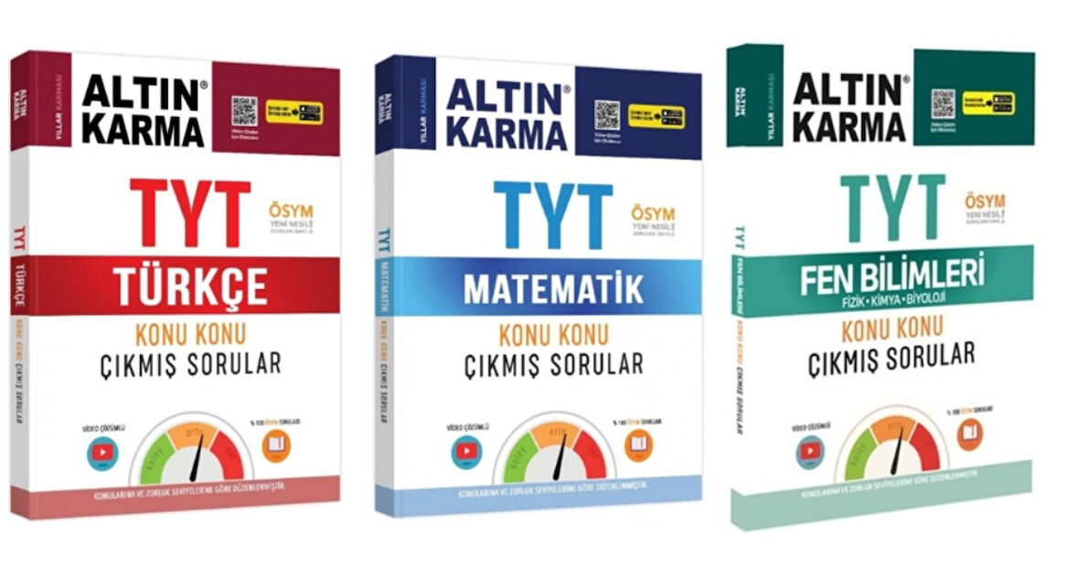 ALTIN KARMA YAYINLARI TYT TÜRKÇE+MATEMATİK+FEN BİLİMLERİ KONU KONU ÇIKMIŞ SORULAR