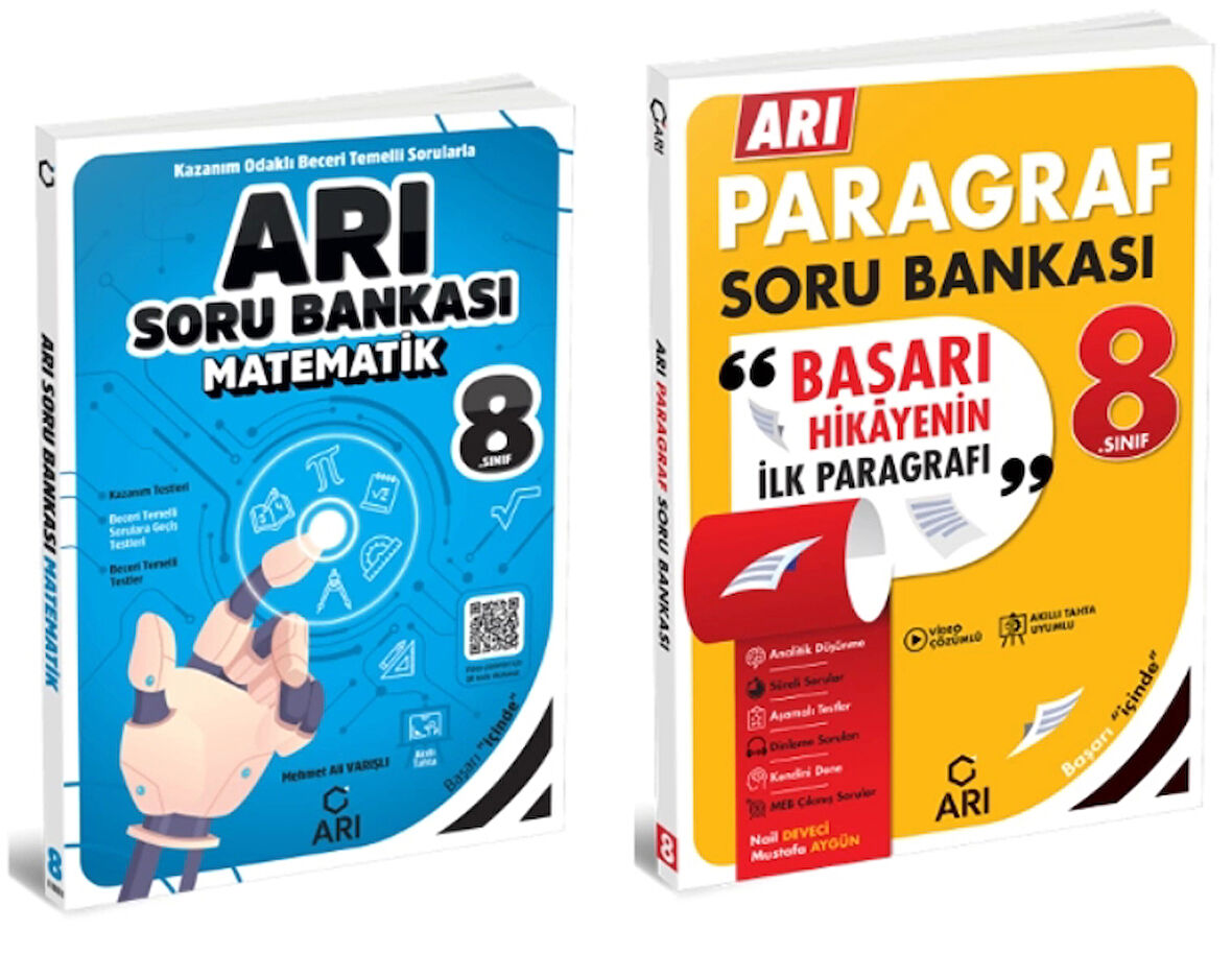 ARI YAYINCILIK 8. SINIF Matematik + Arı Paragraf Soru Bankası