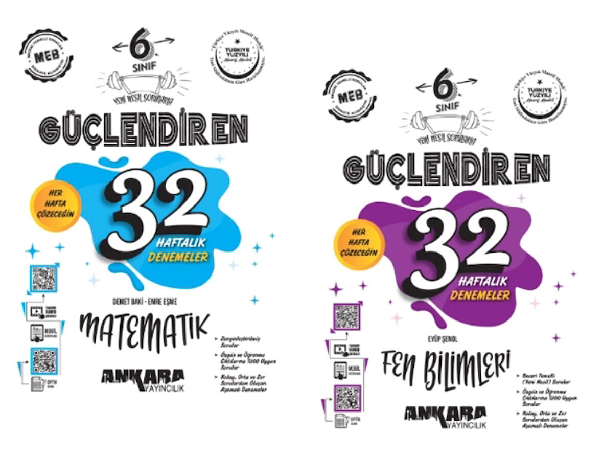 ANKARA YAYINCILIK 6. Sınıf Matematik - Fen Bilimleri Güçlendiren 32 Deneme