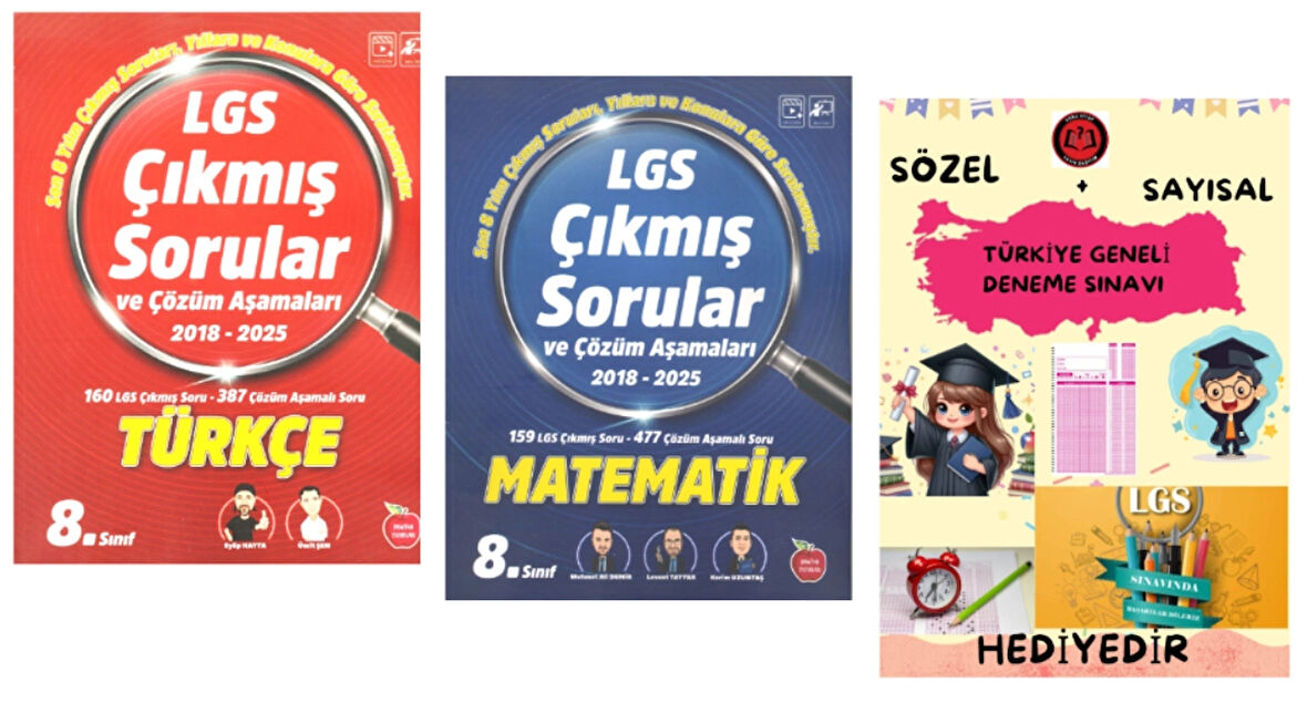 NEWTON YAYINLARI 2018-2025 TÜRKÇE - MATEMATİK LGS ÇIKMIŞ SORULAR VE ÇÖZÜM AŞAMALARI - HEDİYE