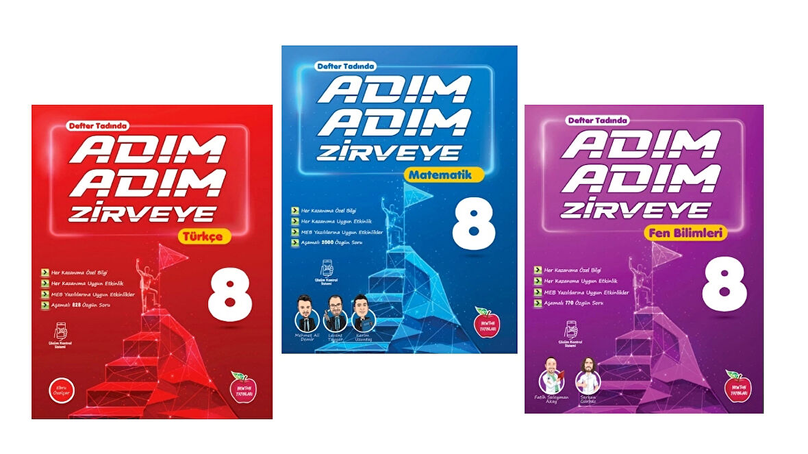 NEWTON YAYINLARI 8.SINIF ADIM ADIM ZİRVEYE TÜRKÇE+MATEMATİK+FEN BİLİMLERİ SORU BANKASI