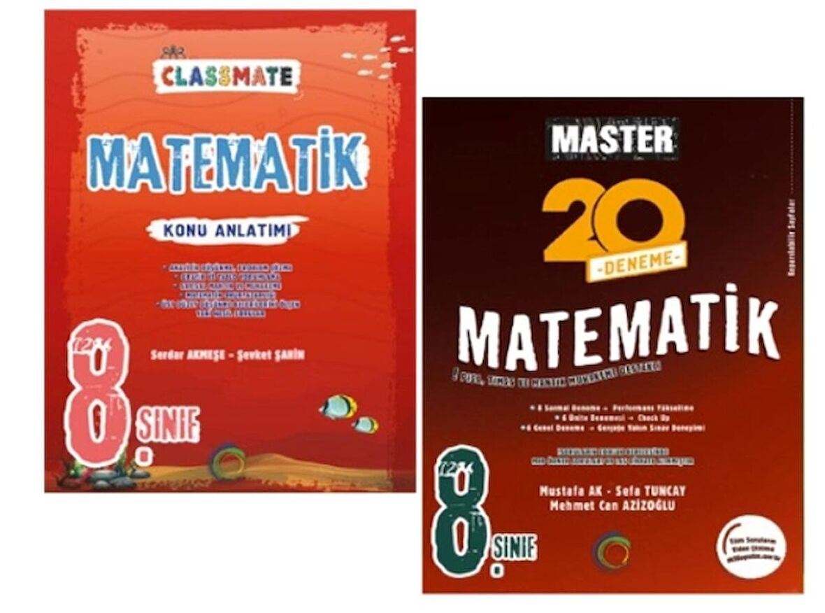 OKYANUS YAYINCILIK 8. Sınıf Classmate Matematik Konu Anlatımı + Master 20 Denemesi (2 Kitap)