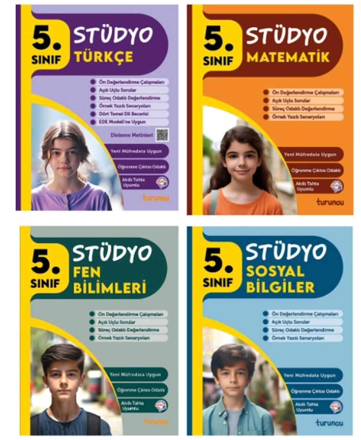 TUDEM YAYINLARI 5.SINIF STÜDYO TÜRKÇE - MATEMATİK - FEN BİLİMLERİ - SOSYAL BİLGİLER 4'LÜ SET
