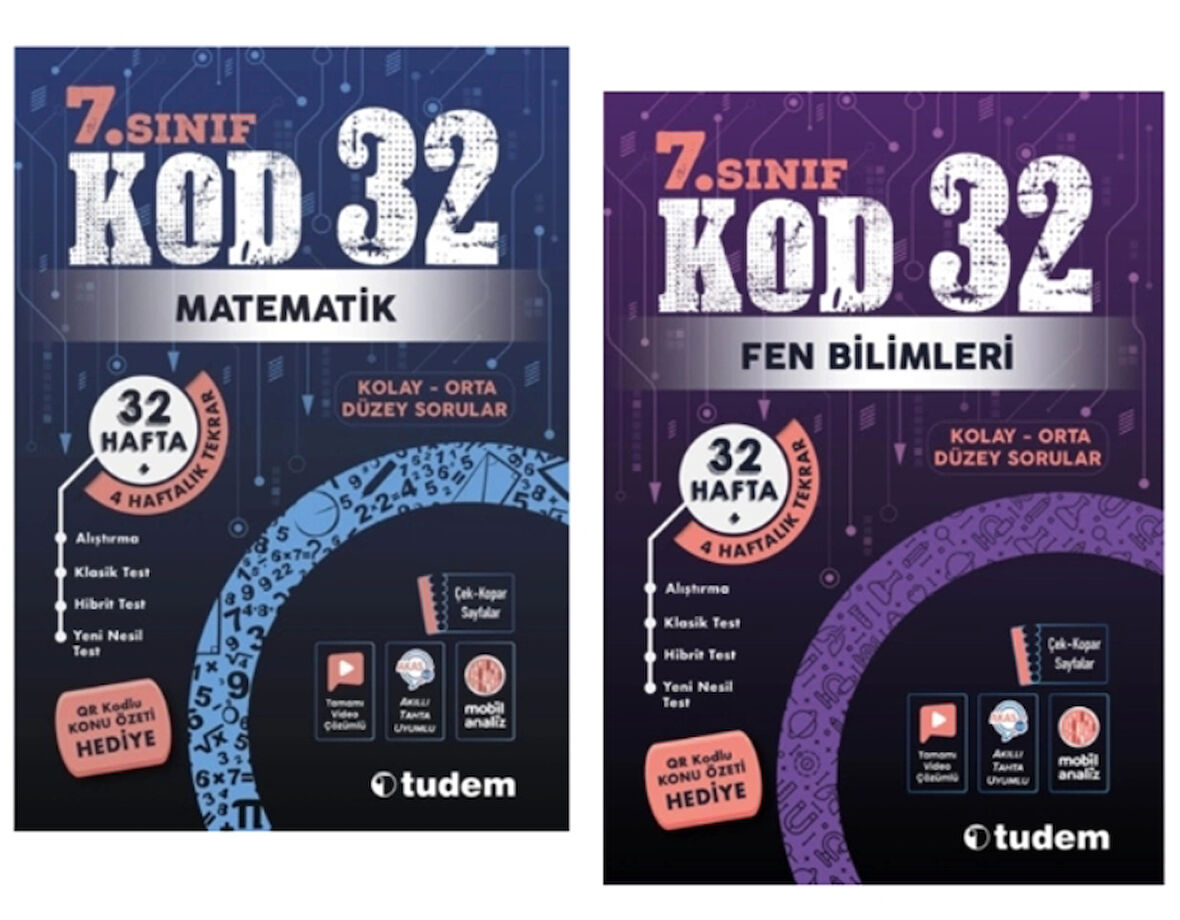TUDEM YAYINLARI 7.SINIF KOD 32 MATEMATİK - FEN BİLİMLERİ