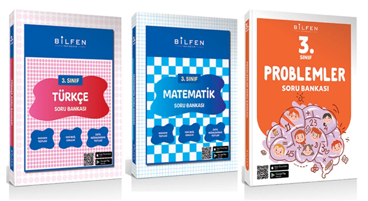 BİLFEN YAYINCILIK 3.SINIF TÜRKÇE-MATEMATİK-PROBLEMLER SORU BANKASI