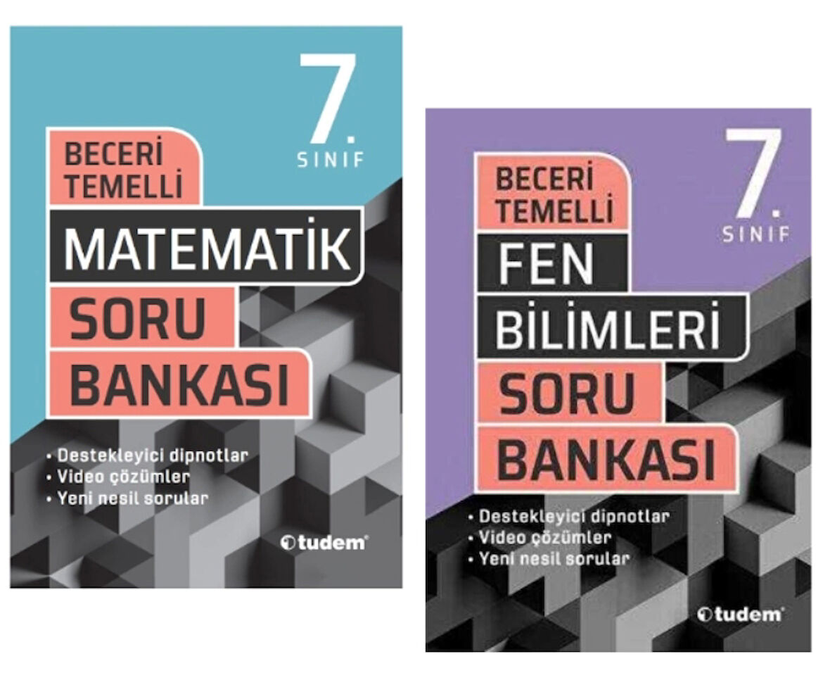 TUDEM YAYINLARI 7.SINIF BECERİ TEMELLİ MATEMATİK - FEN BİLİMLERİ SORU BANKASI