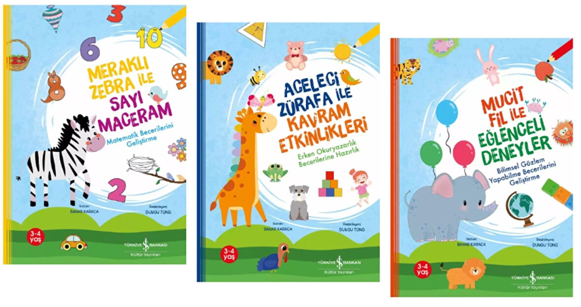 OKUL ÖNCESİ MERAKLI ZEBRA İLE SAYI MACERAM - ACELECİ ZÜRAFA İLE KAVRAM ETKİNLİKLERİ - MUCİT FİL İLE EĞLENCELİ DENEYLER  (3 - 4 YAŞ)