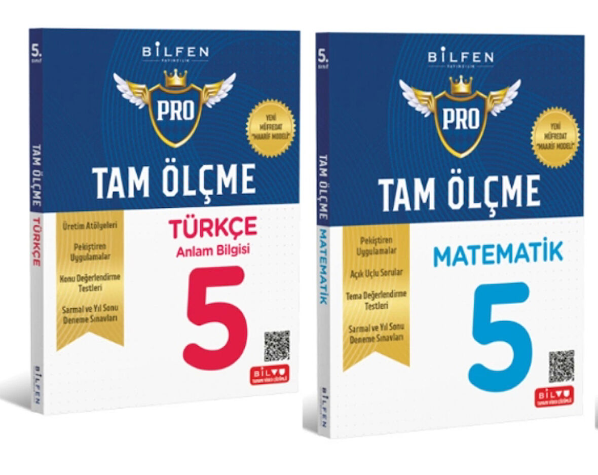 BİLFEN YAYINCILIK 5.SINIF TAM ÖLÇME TÜRKÇE+MATEMATİK ETKİNLİKLİ SORU BANKASI  (YENİ MÜFREDAT)