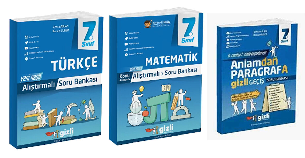 7. Sınıf Türkçe + Matematik + Paragraf Alıştırmalı Soru Bankası