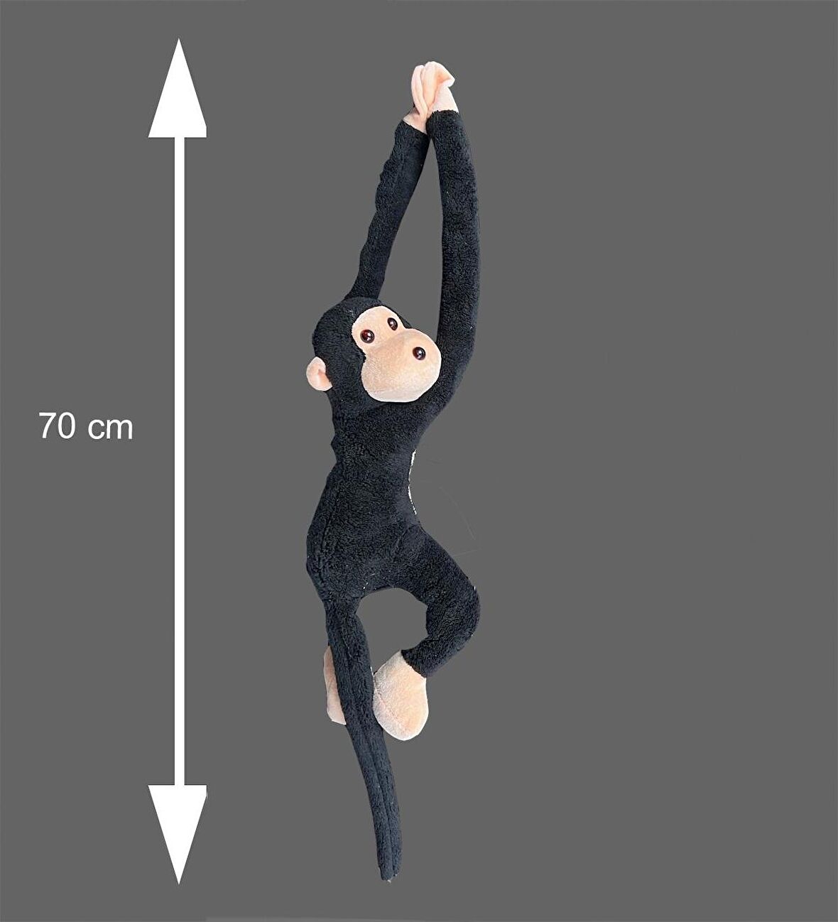 Elleri Yapışan Oyun Ve Uyku Arkadaşı 70 Cm Peluş Maymun Oyuncak - Premium Kumaş 