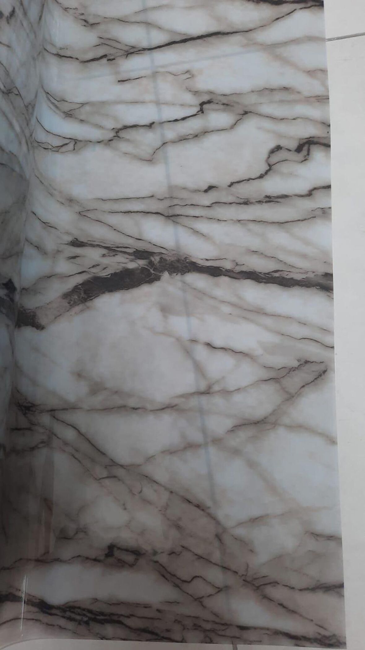 Mermer Desenli Şeffaf Masa  Örtüsü 100 CM X 160