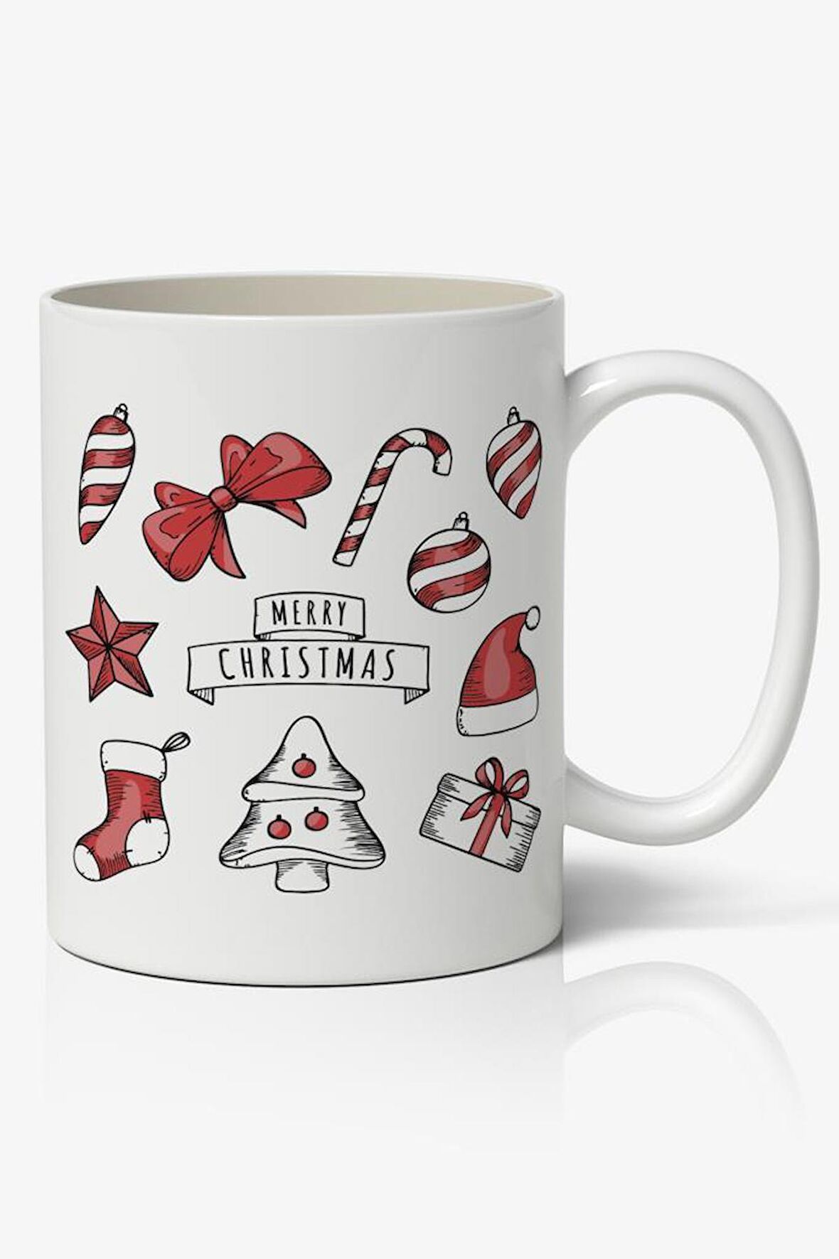 Yılbaşı Temalı Kupa Bardak Baskılı Kahve Kupa Bardak Model 30