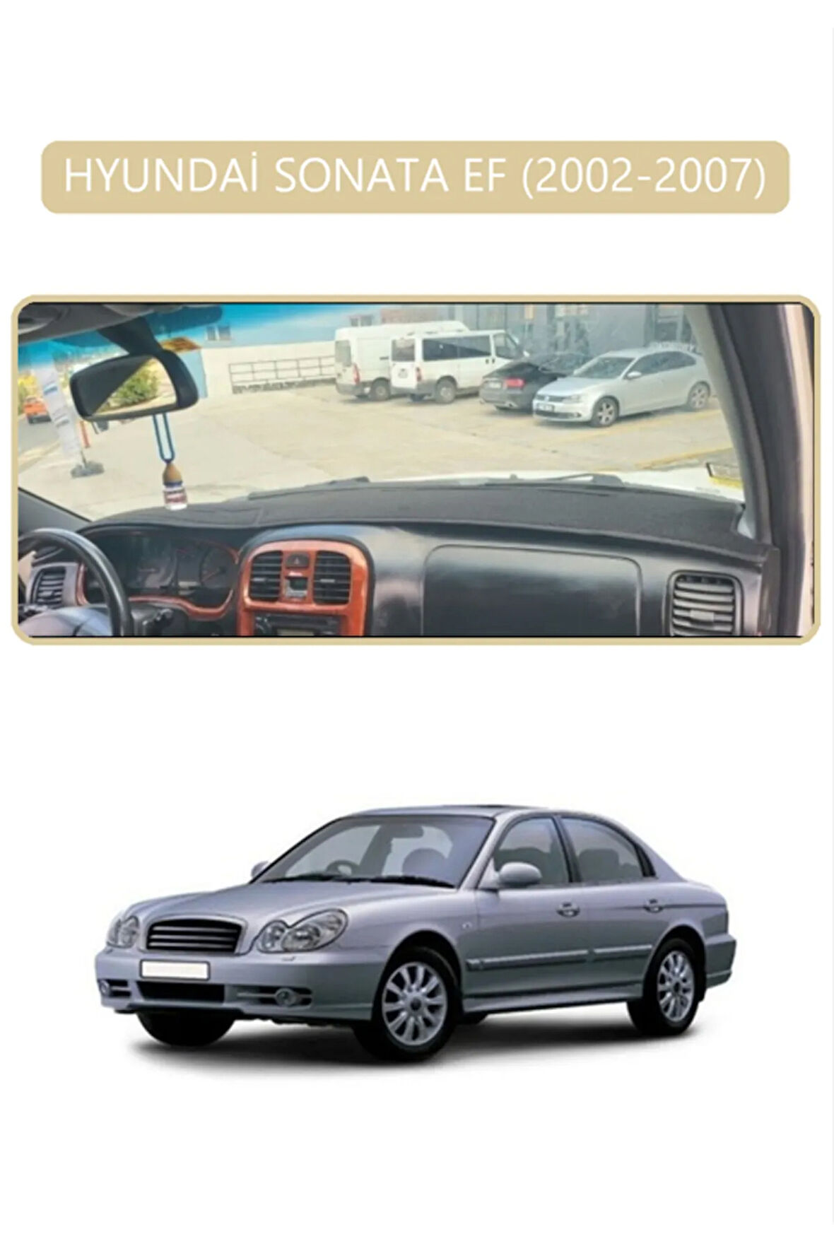 Hyundai Sonata Ef 2002-2007 Torpido Koruma  Halısı -  Bej Kenar