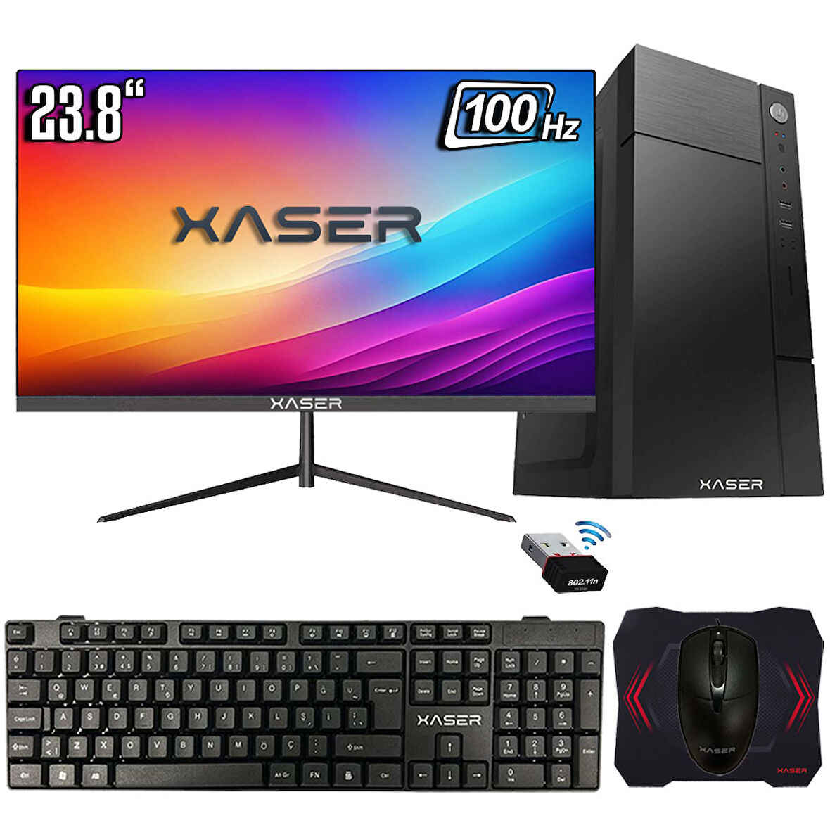 Xaser Xsr1191 Ryzen 5 5500 16GB Ram 512GB SSD 2GB GT610 23.8" Ultra Performanslı Ofis Bilgisayarı