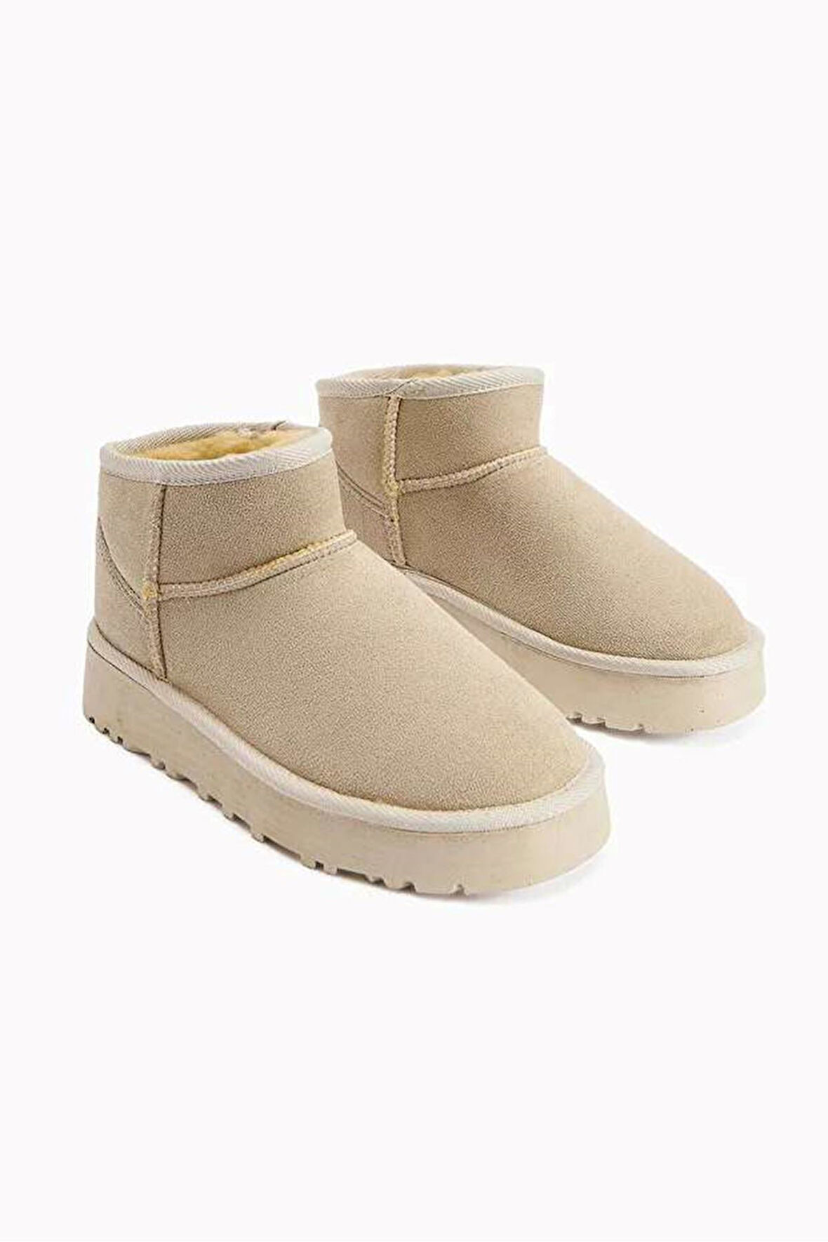 Lavern Bej Kürklü Mini Kadın Bot