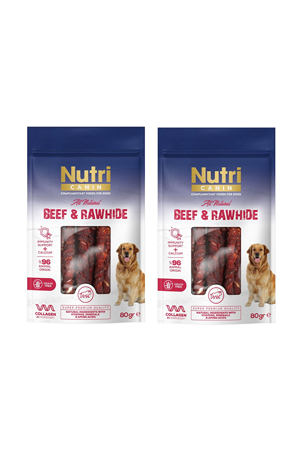 Nutri Canin Rawhide Sığır Etli Köpek Ödülü 80 Gr. X 2 Adet
