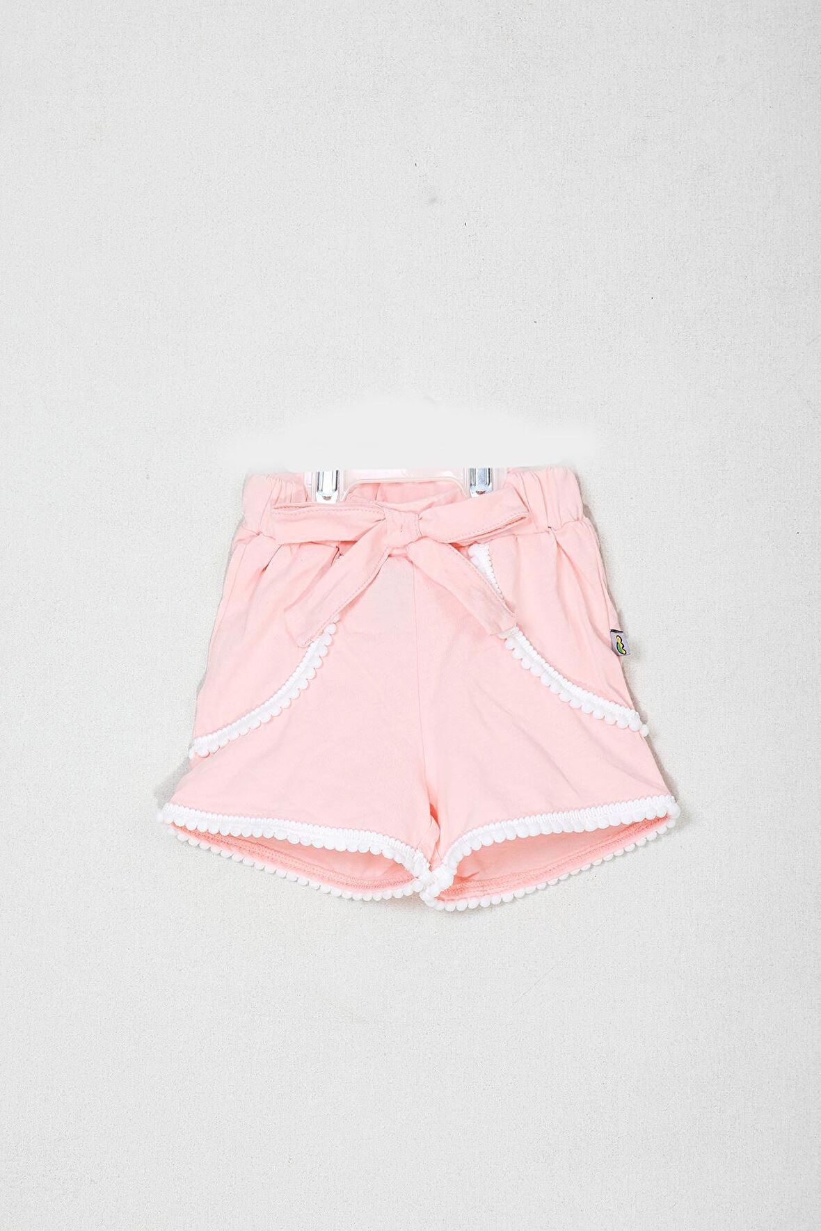 Ponpon Detaylı Pudra Çocuk Şort