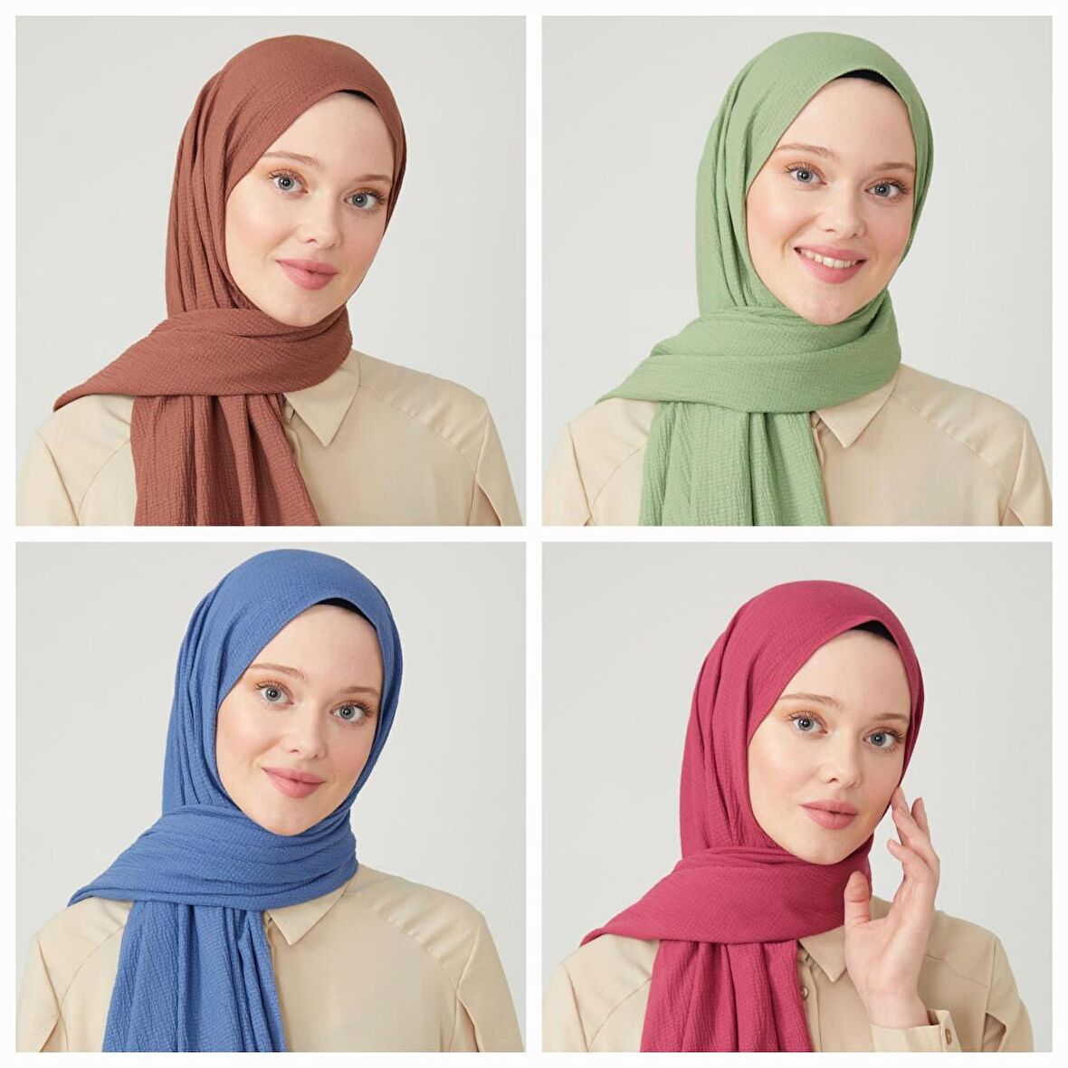 Alcanavm Levidor 4'lü Naturel Cazz Şal