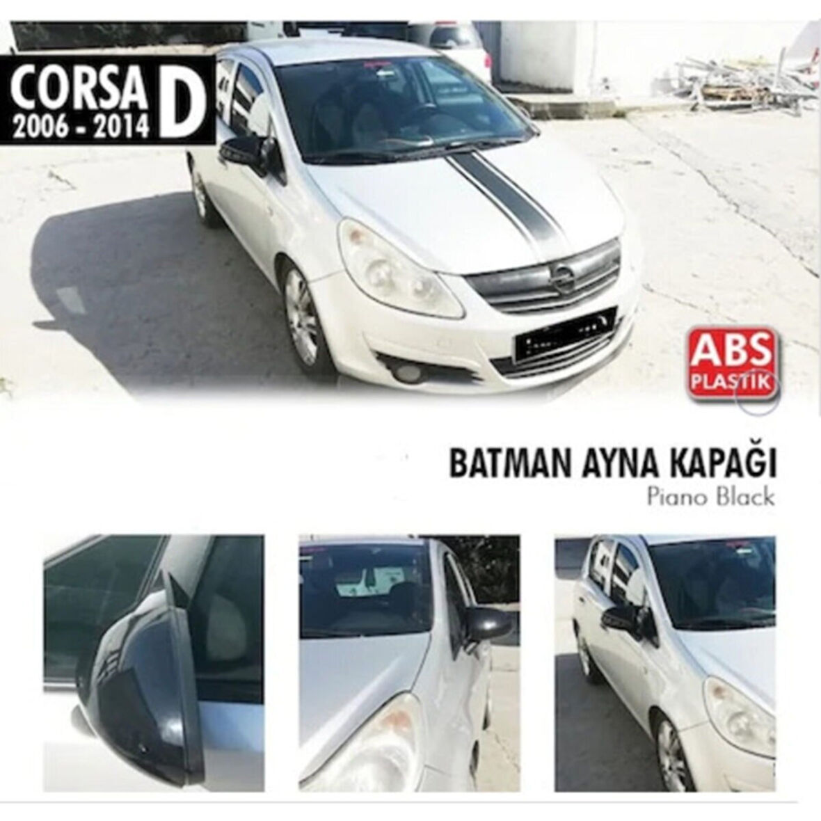 Sts Oto Aksesuar Opel Corsa D 2006-2014 Batman Yarasa Ayna Kapağı Piano Black Abs