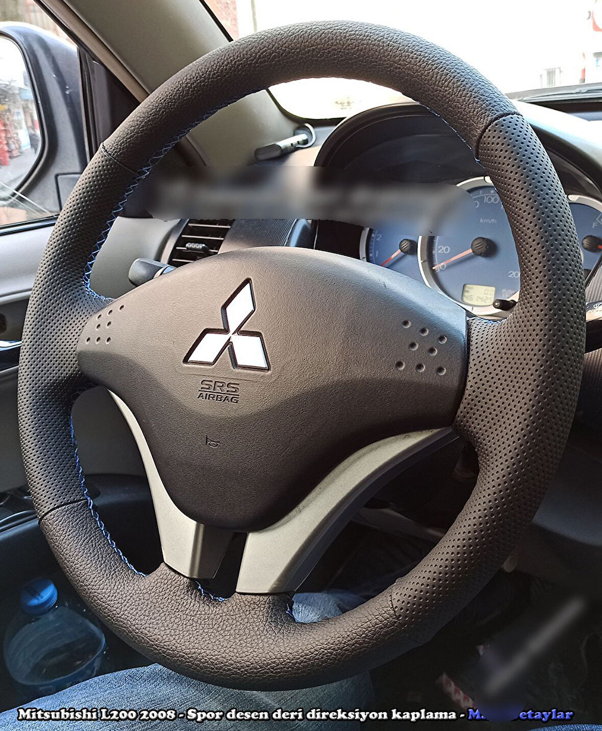 Mitsubishi L200 Araca Özel Dikmeli Direksiyon Kılıfı