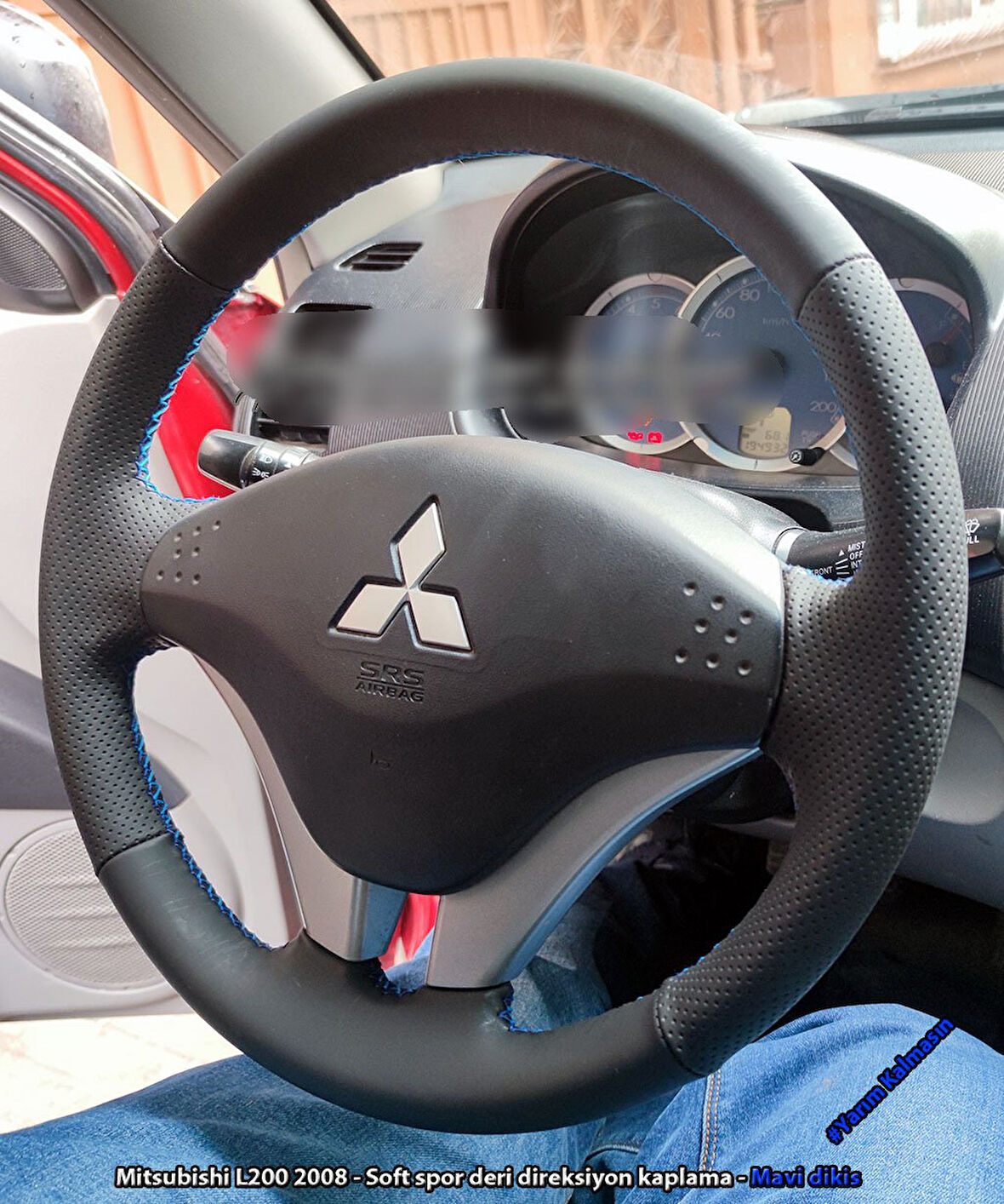 Mitsubishi L200 Araca Özel Dikmeli Direksiyon Kılıfı