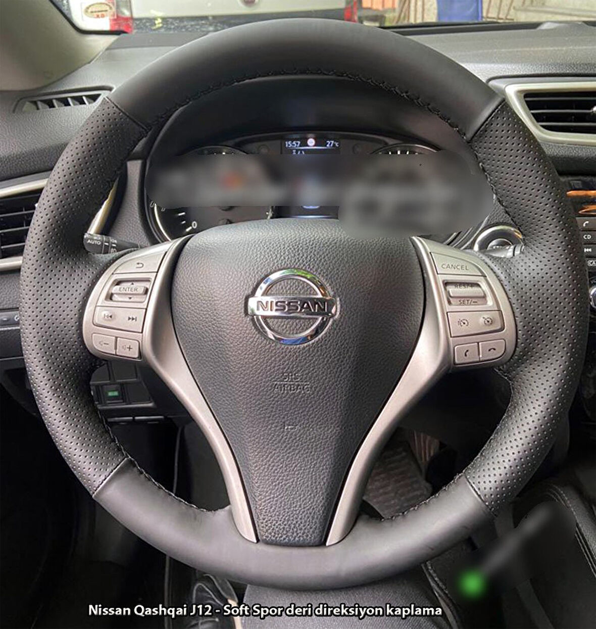Nissan Qashqai 2012 2015 Araca Özel Direksiyon Kılıfı (SOFT NOKTA BENTLEY)