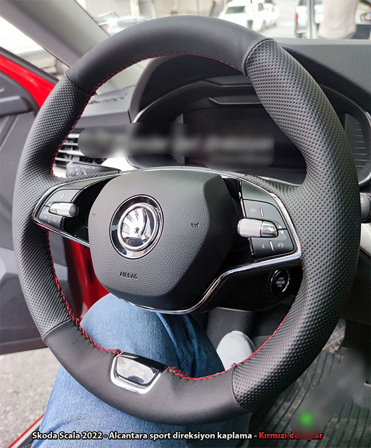 Skoda Scala 2020-2024 Araca Özel Dikmeli Direksiyon Kılıfı (Aracınızın Direksiyonuyla Teyit Ediniz)
