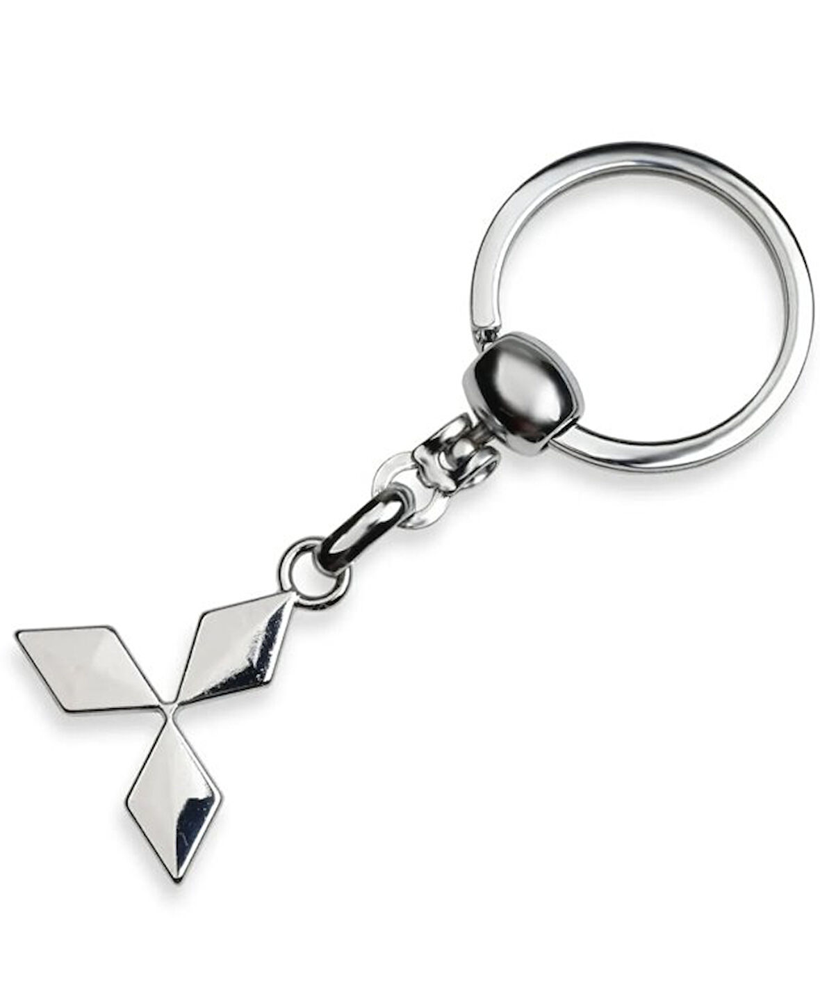 Mitsubishi Logolu Metal Otomobil Anahtarlığı - Krom Kaplamalı 1. Kalite