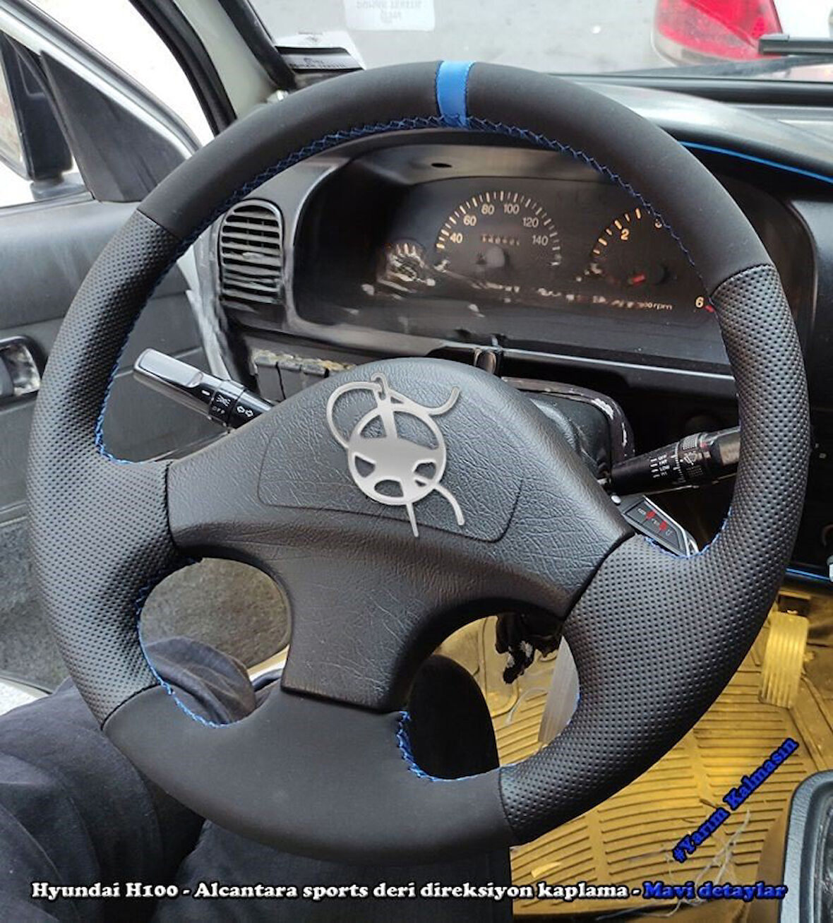 Hyundai H100 2003 Araca Özel Direksiyon Kılıfı (NOKTA NUBUK YÜZÜKLÜ)
