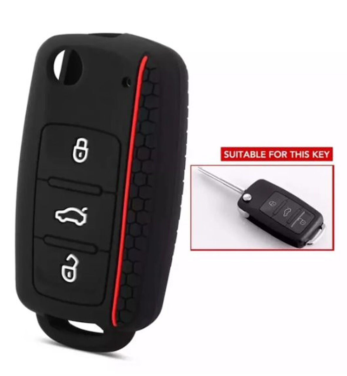 Volkswagen Polo Golf Jetta Passat Scirocco Caddy Amorak Tıguan Anahtar Kılıf SİYAH 1 ADET
