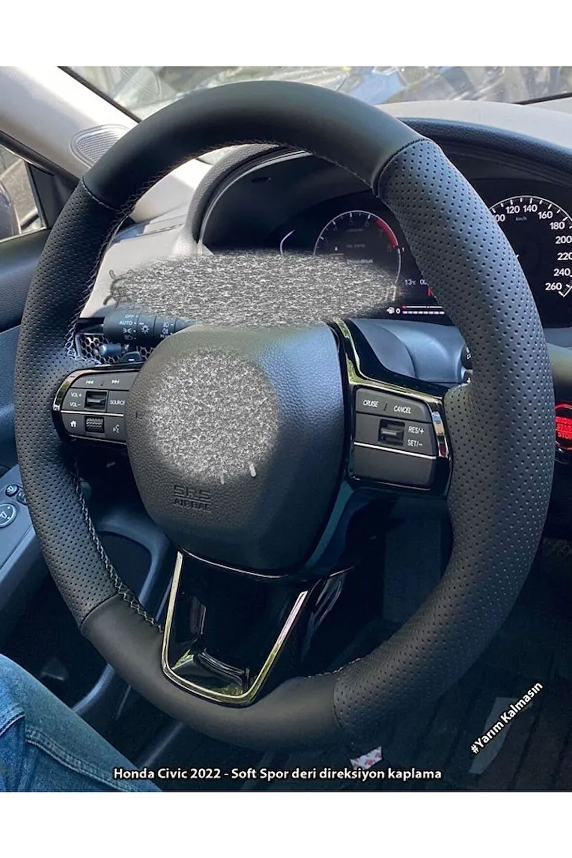 Honda Civic 2022 Uyumlu Araca Özel Direksiyon Kılıfı (SOFT NOKTA NAPA)