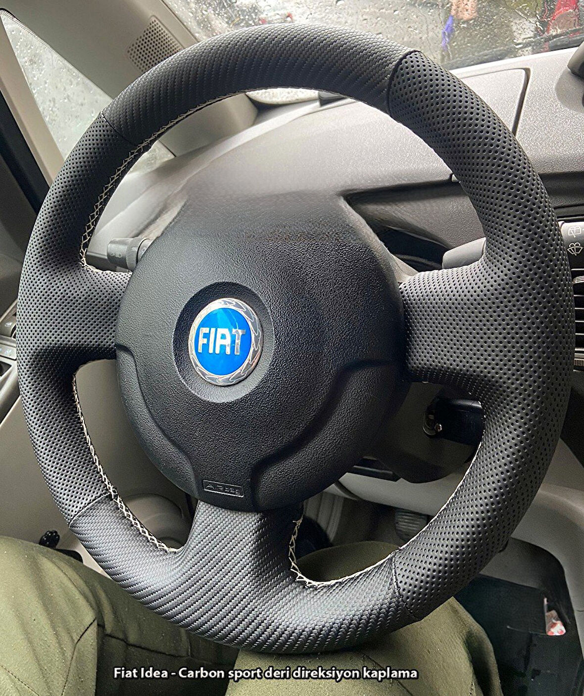 Fiat İdea Araca Özgü Dikmeli Direksiyon NOKTA KARBON KREM İP