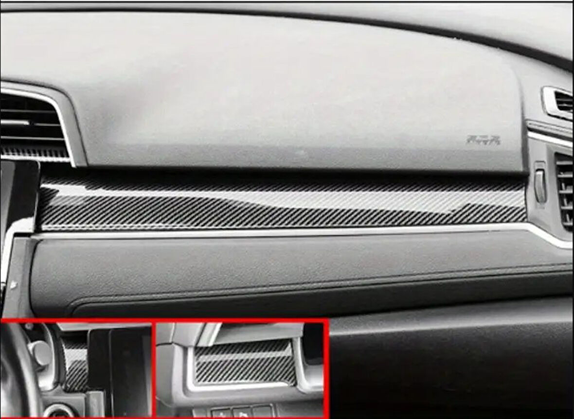 HONDA Civic 2016-2021 için 10. Nesil Panel Kaplama 11 Parça KARBON KALIN MALZEME