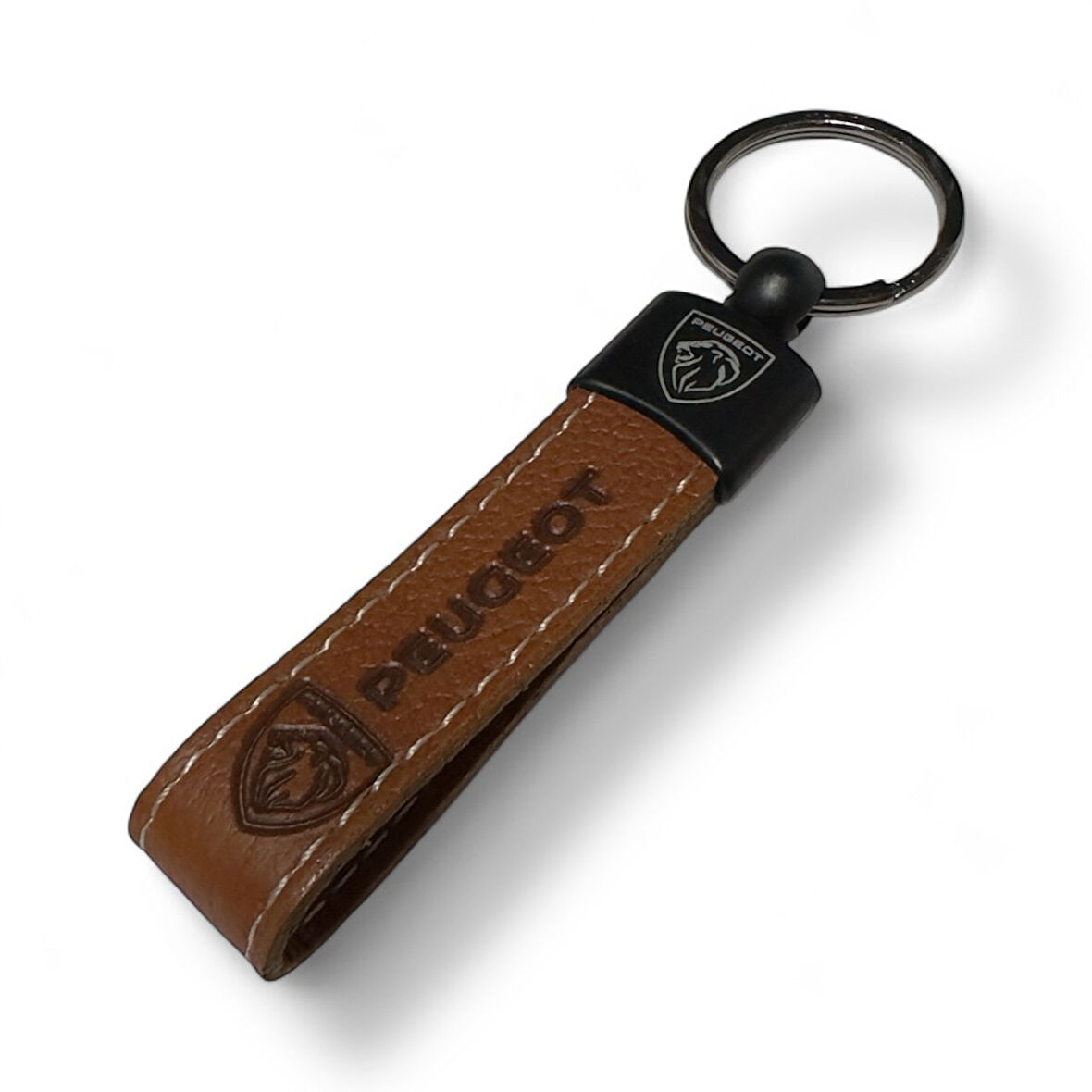 Peugeot Yazılı Ve Logolu Anahtarlık (KAHVERENGİ) TERMO DERİ