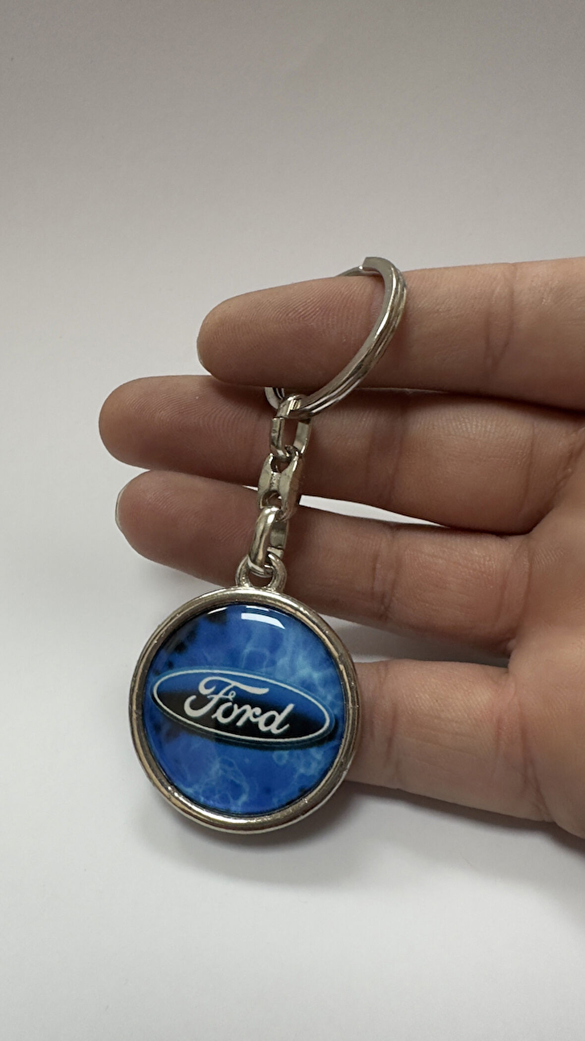 Ford Logolu Damla Metal Anahtarlık Çift Yönlü (1 ADET)