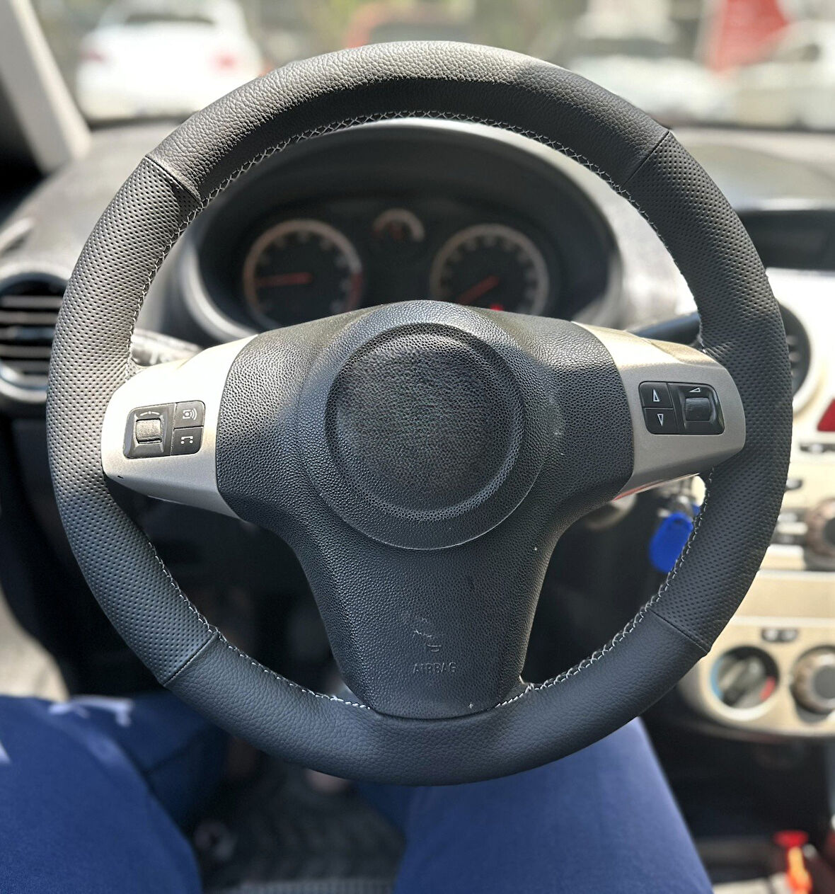 Opel Corsa D Araca Özel Direksiyon Kılıfı (NOKTA DÜZ GRİ İP) AÇIKLAMAYI OKUYUNUZ