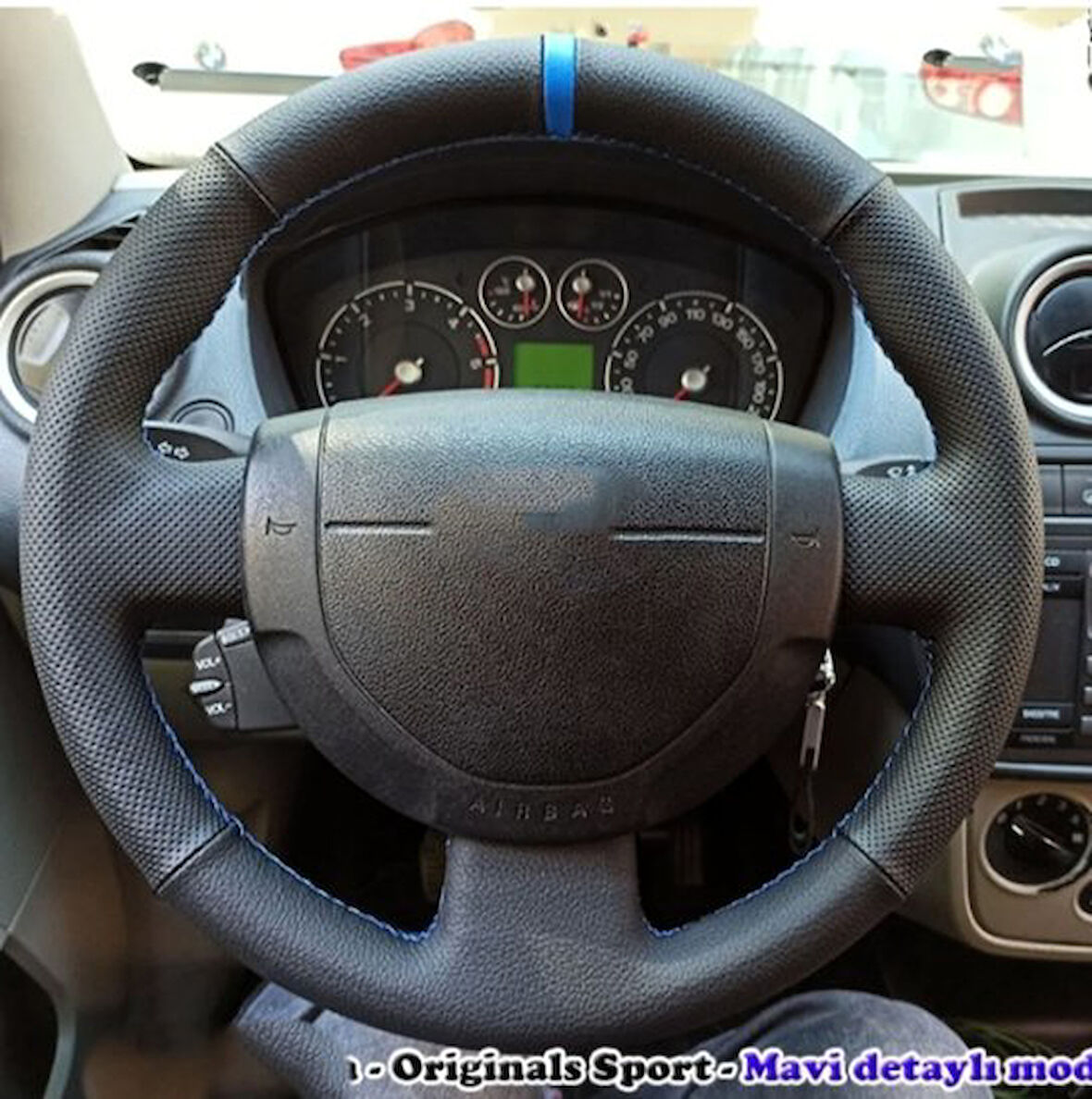 Ford Fiesta 2002-2007 Araca Özel Direksiyon Kılıfı (noktalı Düz Yüzüklü)