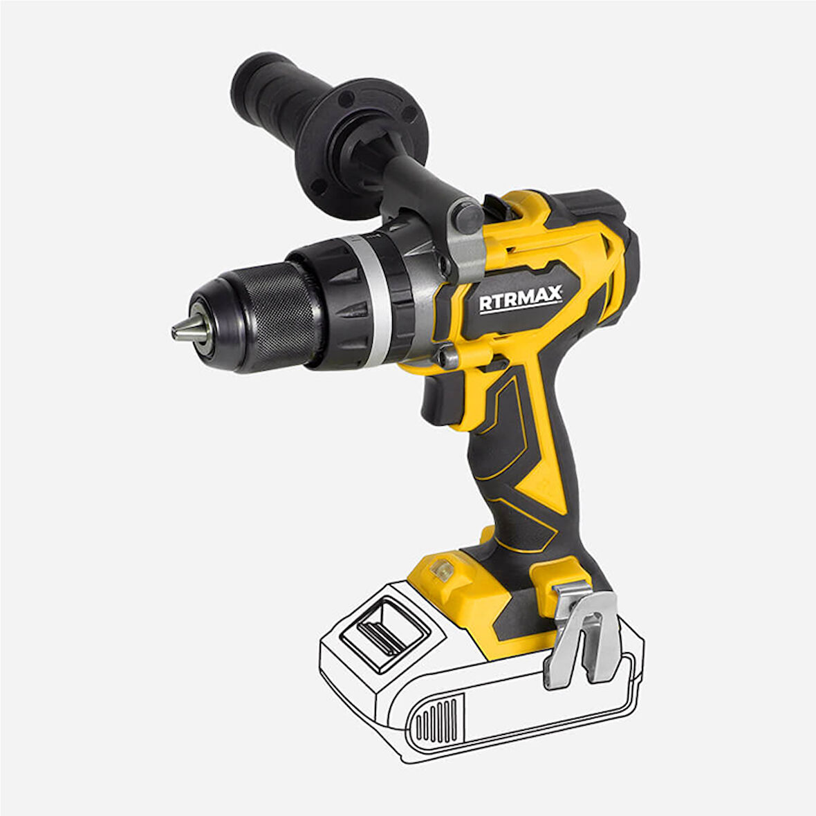 RTRMAX KÖMÜRSÜZ AKÜLÜ DARBELİ MATKAP 70 NM(AKÜSÜZ) X-LİON