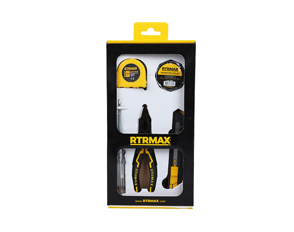 RTRMAX 5 Lİ SET(PENSE-METRE-K.KALEMİ-ELK.BANTI-M.BIÇAĞI)