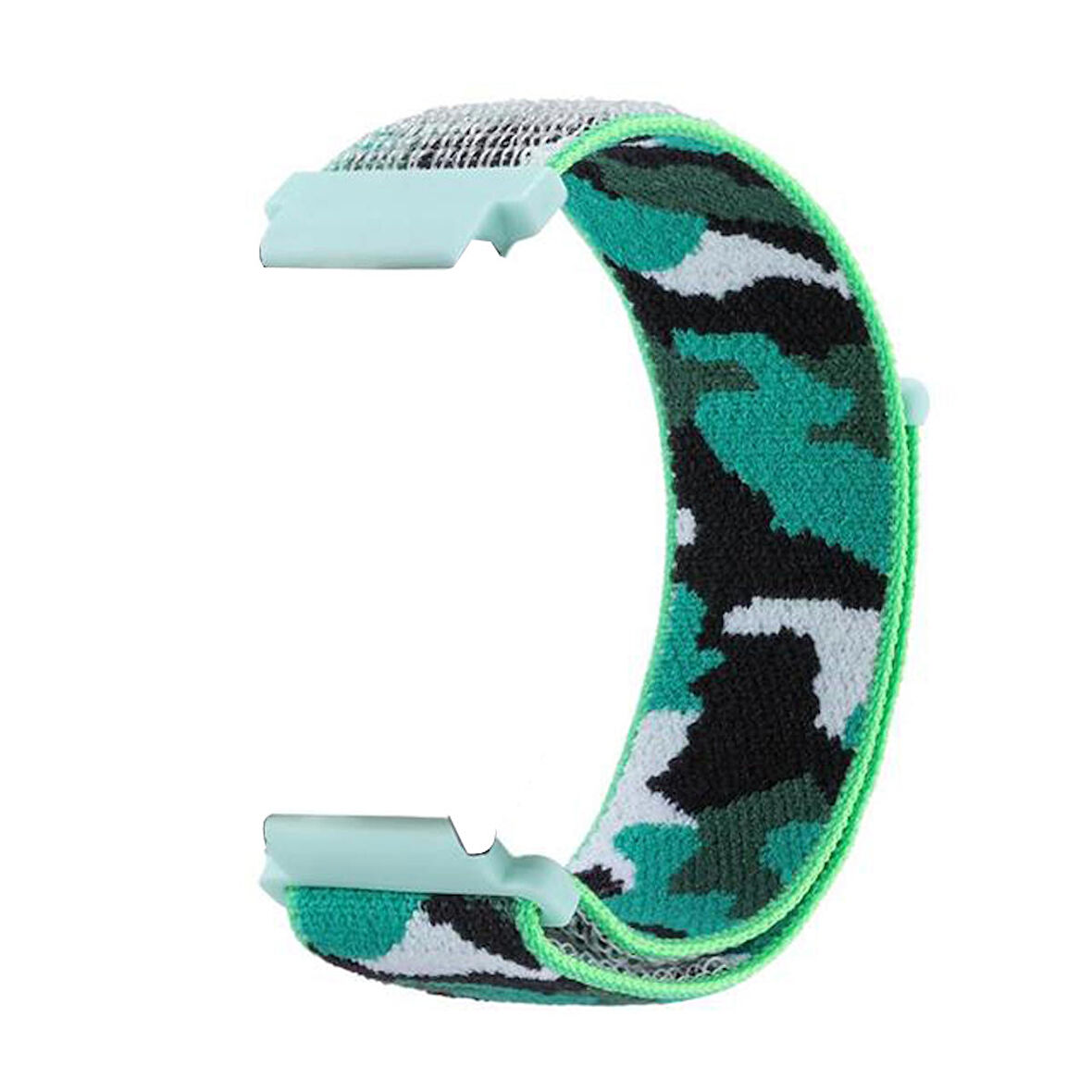 Gpack Spovan Watch 4 Pro Kordon Cırtcırt Asker Desenli Kumaş Ayarlanabilir 