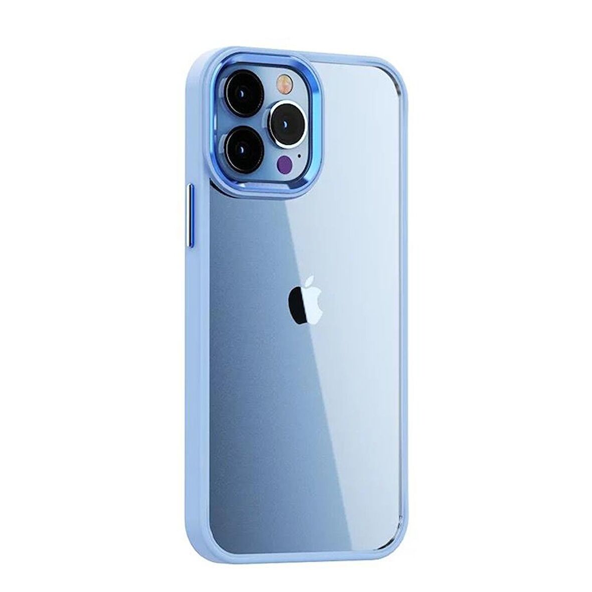 Smcase iPhone 13 Pro Max Kılıf Renkli Bumper Hybrid Krom Silikon