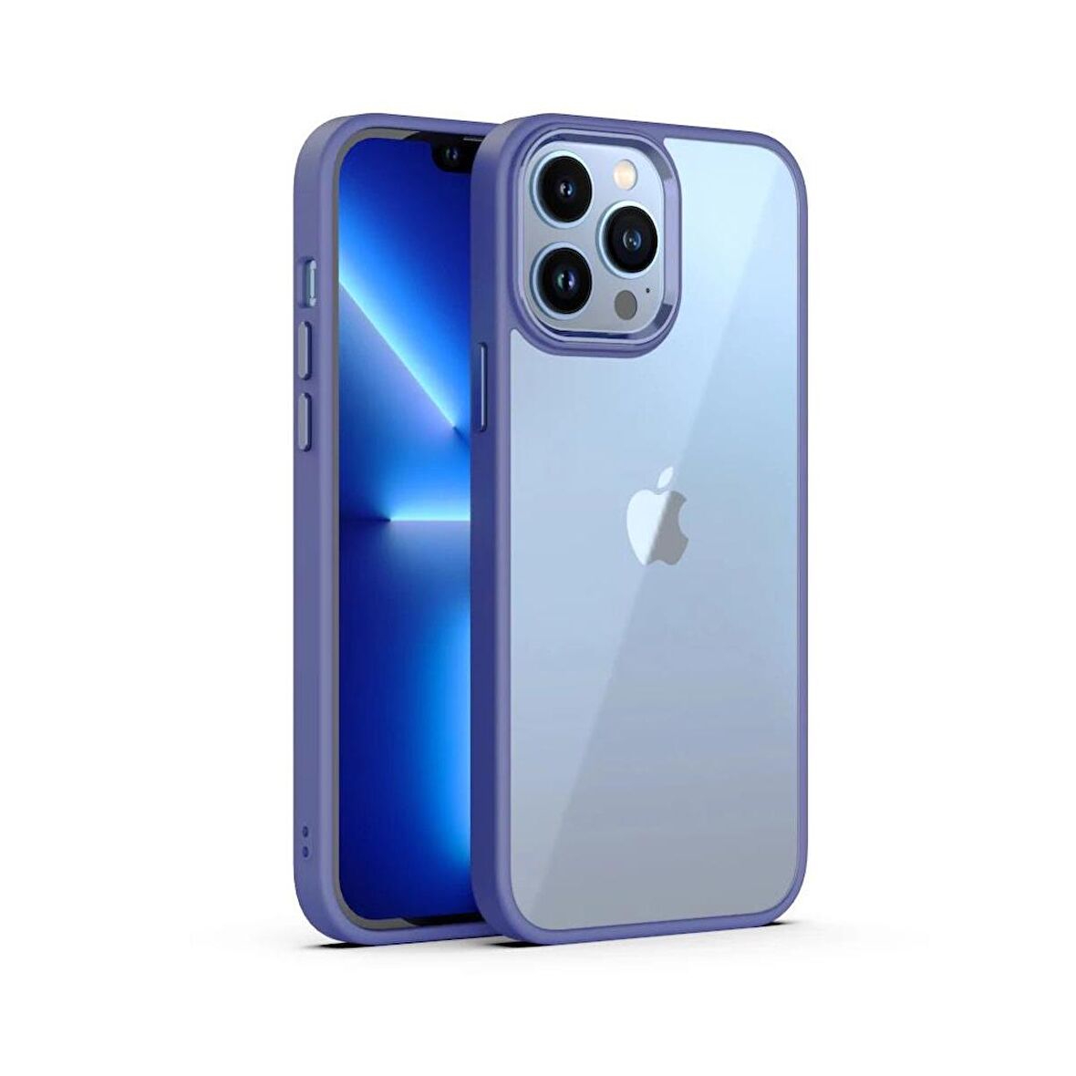 Smcase iPhone 13 Pro Kılıf Renkli Bumper Hybrid Krom Silikon