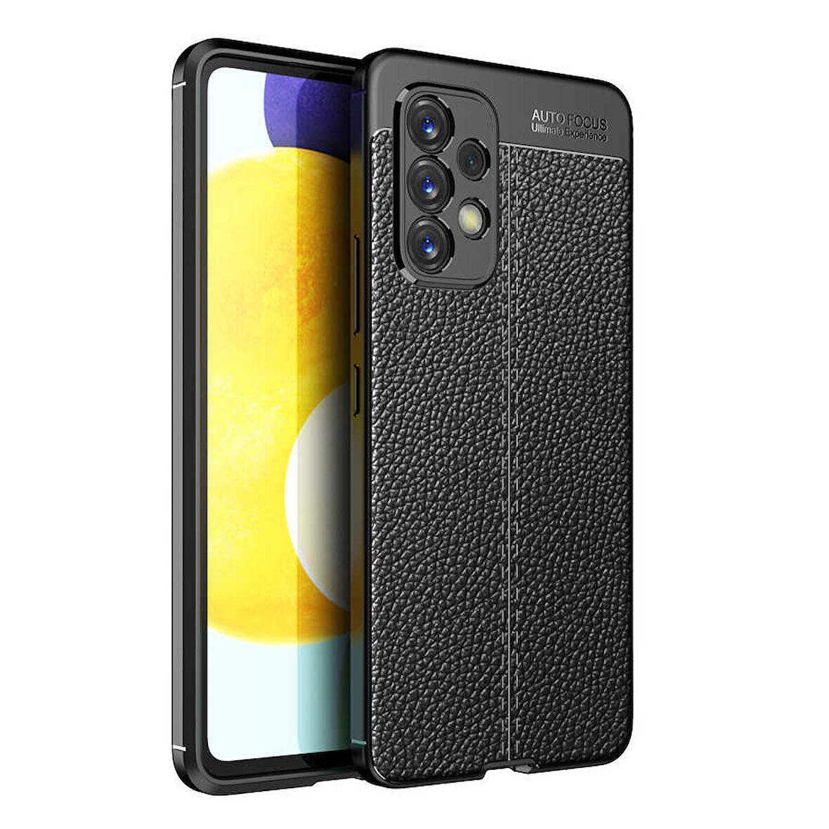 Smcase Samsung Galaxy A73 Kılıf Kamera Korumalı Deri Dokulu Silikon