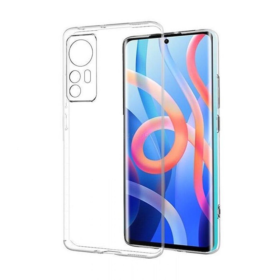 Smcase Xiaomi 12 Kılıf Kamera Korumalı Tpu Silikon  Tam Kapatan Pet Ekran Koruyucu