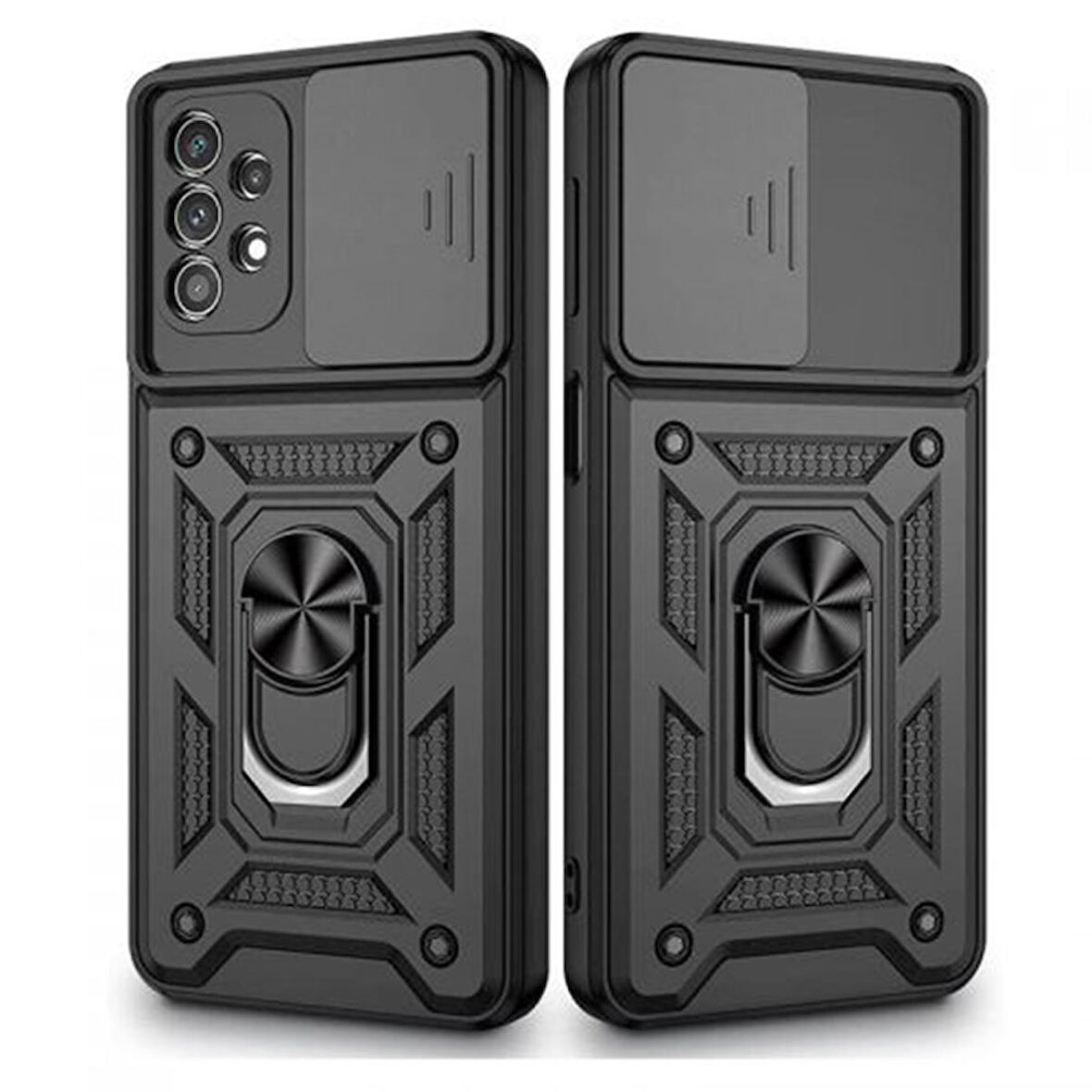 Gpack Samsung Galaxy A23 Kılıf Tank Aramid Sürgülü Vega YüzüklüNano 