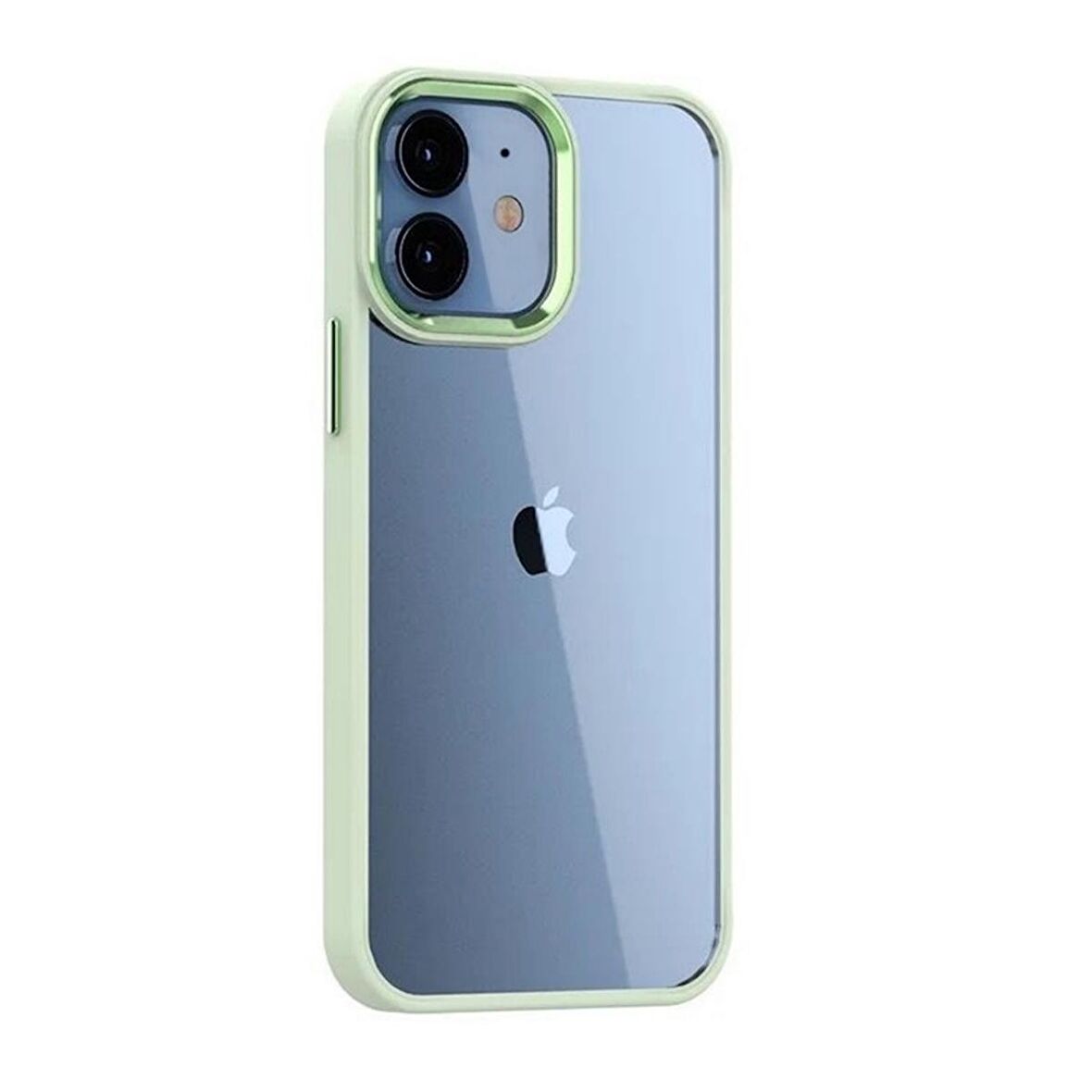 Smcase iPhone 12 Kılıf Renkli Bumper Hybrid Krom Silikon